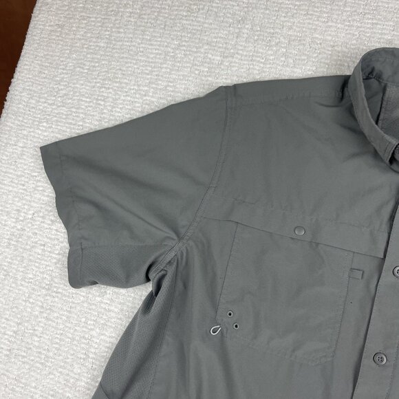RealTree Fishing Shirt Mens XL Light Gray Button Up Vented Pockets Lightweight - Picture 3 of 16
